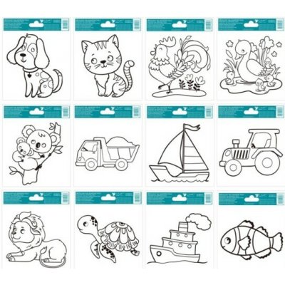 Anděl Předlohy s vyvýšenou konturou 14 x 14 cm - mix motivů - 6675 – Sleviste.cz