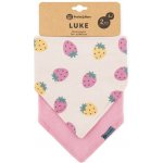 Petite&Mars Bryndák bandana Luke 2 ks Beige Strawberies&Dusty Rose 3m+ – Zboží Dáma