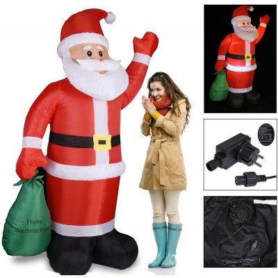 Goleto Nafukovací Santa Claus s LED osvětlením 195 cm – Zbozi.Blesk.cz