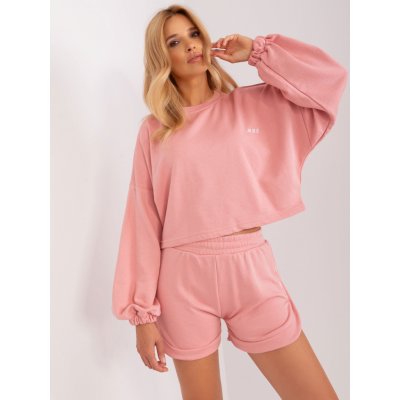 Basic komplet crop top mikiny a kraťasů em-kmpl-817.95p-pink – Zboží Mobilmania