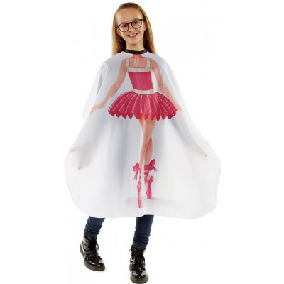 Sibel Ballerina Dětská kadeřnická pláštěnka bílá s potiskem baletky – Zboží Mobilmania
