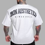 Iron Aesthetics Oversize triko College bílé – Zboží Mobilmania