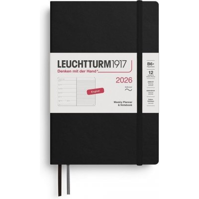 Weekly Planner & Notebook 2026 Paperback B6+ Black – Zboží Živě