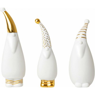 räder Vánoční dekorace Santa – set 3 ks, bílá barva, porcelán – Hledejceny.cz