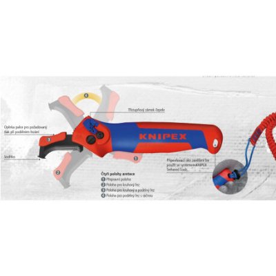 KNIPEX Nůž na kabely s háčkem s funkcí ráčny 1650145SB – Zbozi.Blesk.cz