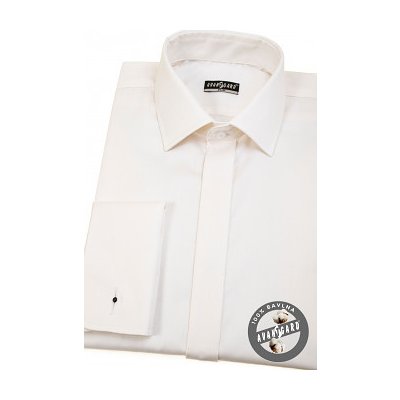 Avantgard pánská košile slim s krytou légou a dvojitými manžetami na manžetové knoflíčky smetanová/ivory 133225