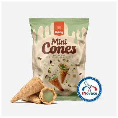 Grizly Mini kornoutky pistácie a bílá čokoláda 150 g – Sleviste.cz