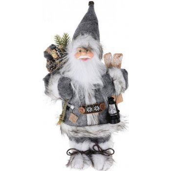 Sezónkovo Santa Claus v šedém kabátě 37 cm