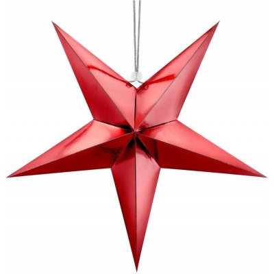 Hvězda dekorační závěsná papírová červená 45 cm – Zboží Mobilmania