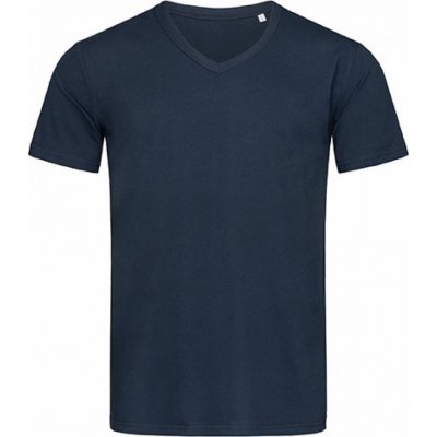 Stedman bavlněné tričko Ben s výstřihem do véčka Modrá střední S9010