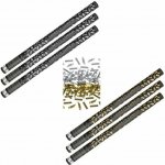 Konfety 40 cm ZLATÉ metalické 3ks STŘÍBRNÉ metalické 3 ks PARTYKONF – Sleviste.cz