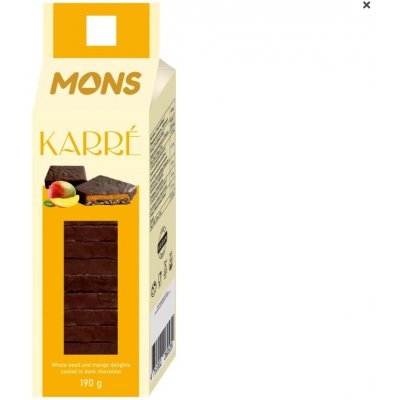 Mons Karré čtverečky ze semínek a manga v hořké čokoládě 190 g – Zboží Dáma
