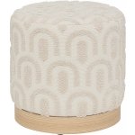 Atmosphera Tuftovaný taburet COPAS, průměr 38 cm, béžový – Sleviste.cz