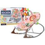 LEAN Toys Houpací křeslo Bouncer For Baby Vibration Sound Houpací houpačka Pink Lion – Zboží Dáma