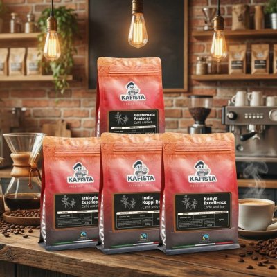 Kafista balíček Single origin kávy pražené v Itálii káva Fiartrade zrnková 4 x 250 g – Hledejceny.cz