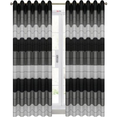 BytoTex Dekorační závěsy Simona černá 145x250 cm, cena za 2 ks – Hledejceny.cz