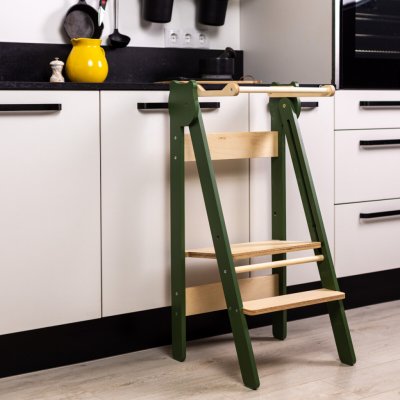 Family scl Skládací dětská učící věž Khaki Přírodní – Sleviste.cz