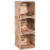 DřevoBox Dřevěné opálené bedýnky regál 90 x 30 x 35 cm