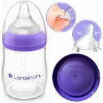 Lansinoh skleněná kojenecká láhev s NaturalWave TM savičkou savička S 160ml – Zboží Dáma