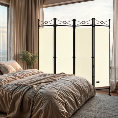 Casaria Lucca 100610 Paraván krémový 180 x 163 cm – Zbozi.Blesk.cz