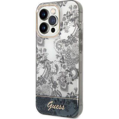 Pouzdro Guess toile gelové s pevnými zády iPhone 14 Pro - šedé – Zboží Mobilmania