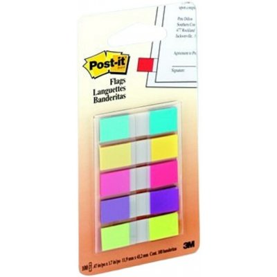Záložky 3M Post-it 683-5 12 × 43 mm, plastové, 5 barev, 12653 – Hledejceny.cz