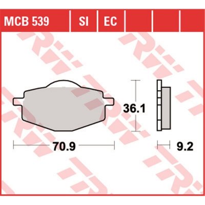 Přední brzdové destičky TRW / Lucas Yamaha XC 125 F Cygnus 2000 - 2004 – Hledejceny.cz
