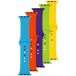 FIXED Silicone Strap pro Apple Watch 38/40/41mm modrý/žlutý/zelený/fialový/oranžový FIXSST-436-5SET4