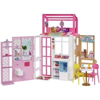 Barbie dům s panenkou a štěnětem herní set HCD48 – Zboží Mobilmania