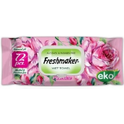 Freshmaker vlhčené ubrousky s květinovou vůní 72 ks Růžová růže – Hledejceny.cz
