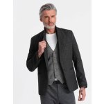 Ombre Stylish men's jacquard blazer with delicate stripes graphite černá – Zboží Dáma