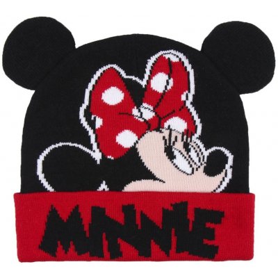 Zimní dětská čepice Mickey Mouse s ušima a nápisem