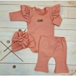 Body s volánky legíny do zvonu a čepička D bavlna meruňková – Zbozi.Blesk.cz