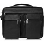 Abruzzo ABR-20 Pánská kožená taška přes rameno černá kabelka přes rameno A4 do práce – Sleviste.cz