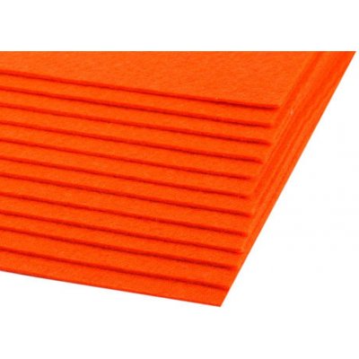 Látková dekorativní plsť / filc 20x30 cm, 2 ks 4 (F60) oranžová reflexní