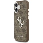 Guess PU 4G Metal Logo Zadní Kryt pro iPhone 17 Silver Brown – Zboží Mobilmania
