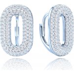 Minet JMAS0290SE00 luxusní stříbrné náušnice s bílými zirkony – Zboží Dáma