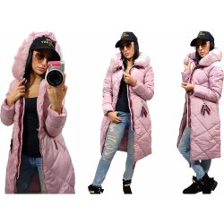 Fashionweek Prošívaný dámský kabát zimni dlouha bunda s kapuci TOP03609 sv.  růžová alternativy - Heureka.cz