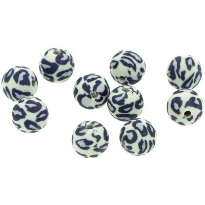 Natana silikonové korálky leopard modrá 12mm 10 ks – Zboží Dáma