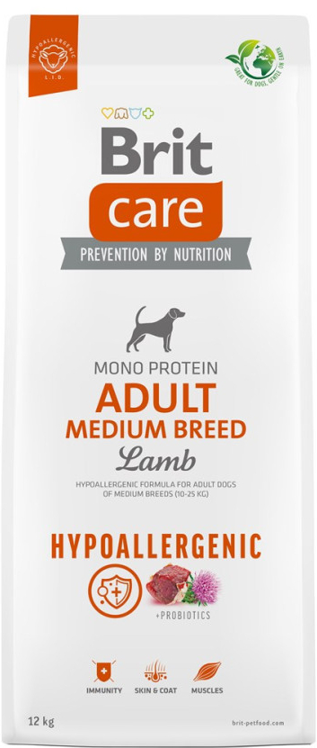 Brit Care Dog Hypoallergenic Adult Medium Breed Lamb 14 kg