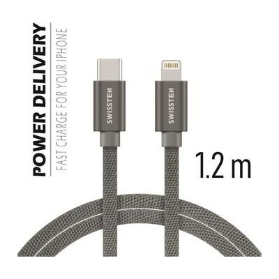 Swissten kabel Textile USB-C/LIGH 1,2m, šedá – Hledejceny.cz