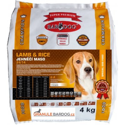 Bardog Super Prémium Lamb Rice 24/14 4 kg – Zboží Mobilmania