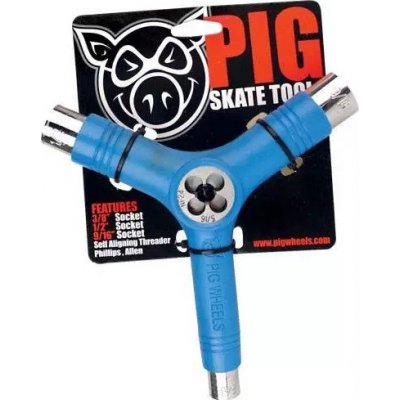 Skate klíč Pig Wheels Tri-Socket Threader Tool - Blue – Zboží Dáma