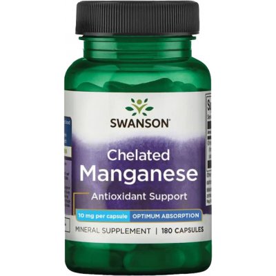 Swanson Chelated Manganese 10 mg 180 kapslí