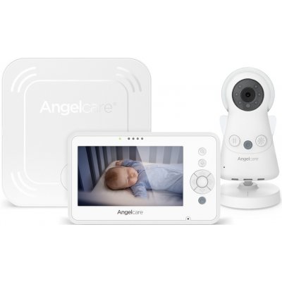 Angelcare AC527 Monitor pohybu dechu a el. video chůvička + koš na pleny Classic + 1 kazeta – Zboží Mobilmania