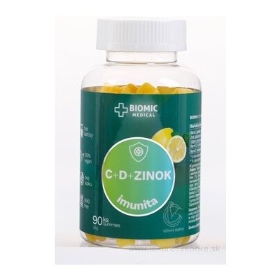 Biomic VITAMIN C+D + ZINEK gummies citrónová příchuť 90 ks – Hledejceny.cz