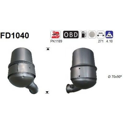 Filtr sazových částic, výfukový systém AS FD1040 | Zboží Auto
