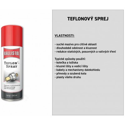 Ballistol Teflon sprej 200 ml – Zboží Mobilmania