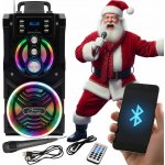 KARAOKE SET Boombox PŘENOSNÝ AUX MP3 LED RGB BT 800W + MIKROFON – Zboží Mobilmania
