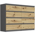 Framire Komoda se zásuvkami Antracit Mix Artisan 140 x 40 x 98 Modern R140S8 – Hledejceny.cz
